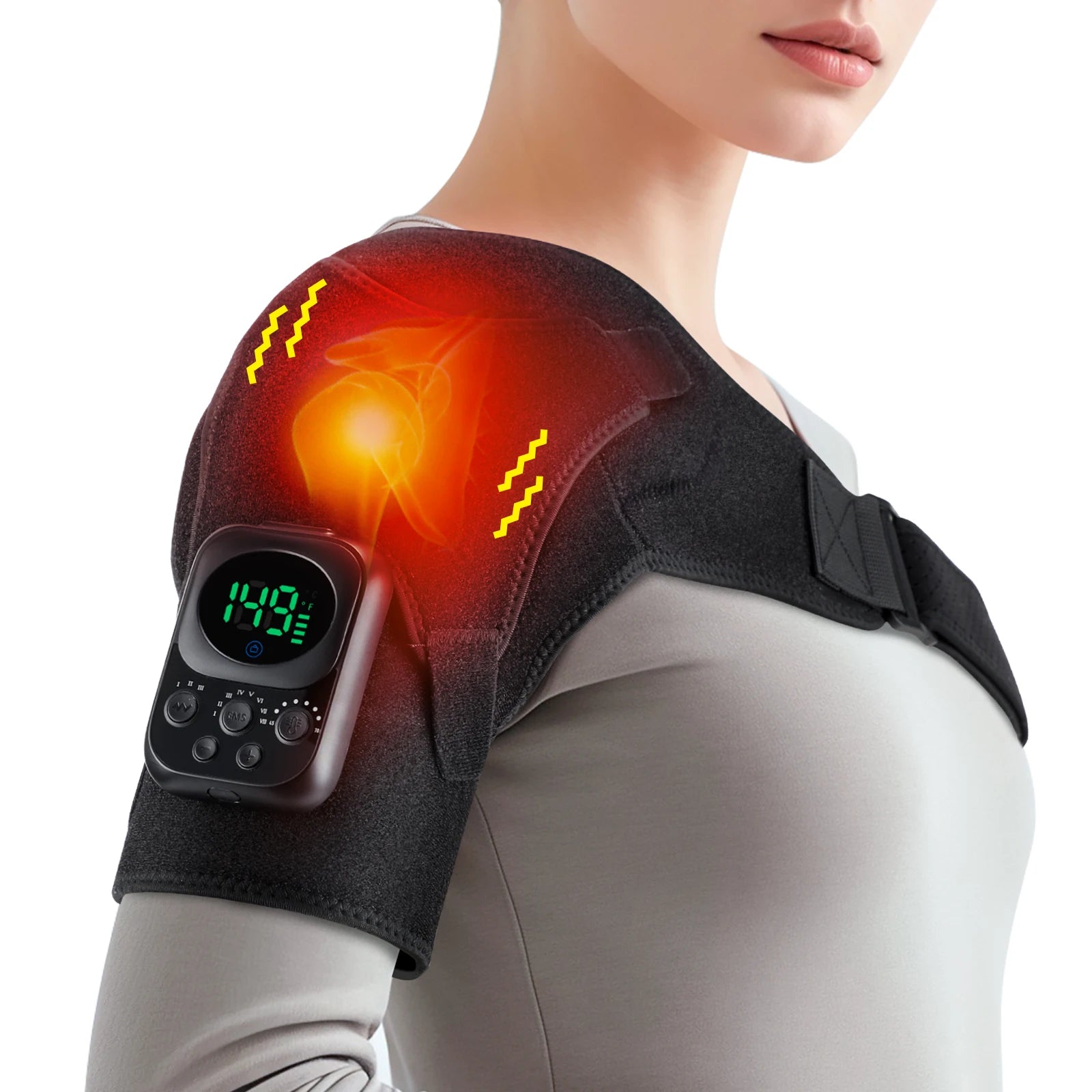 Heated Shoulder Support Brace with Massage & Warmth