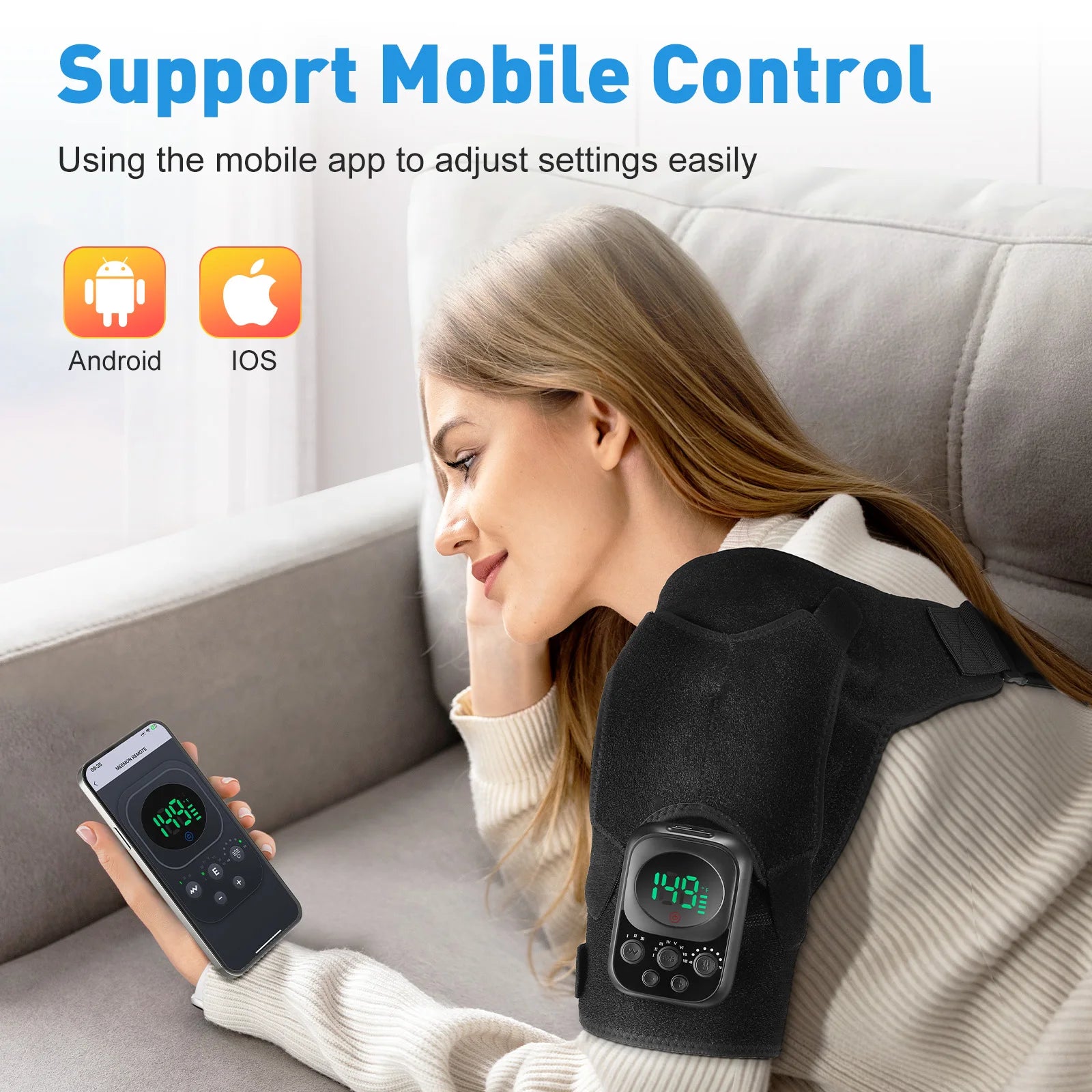 Heated Shoulder Support Brace with Massage & Warmth