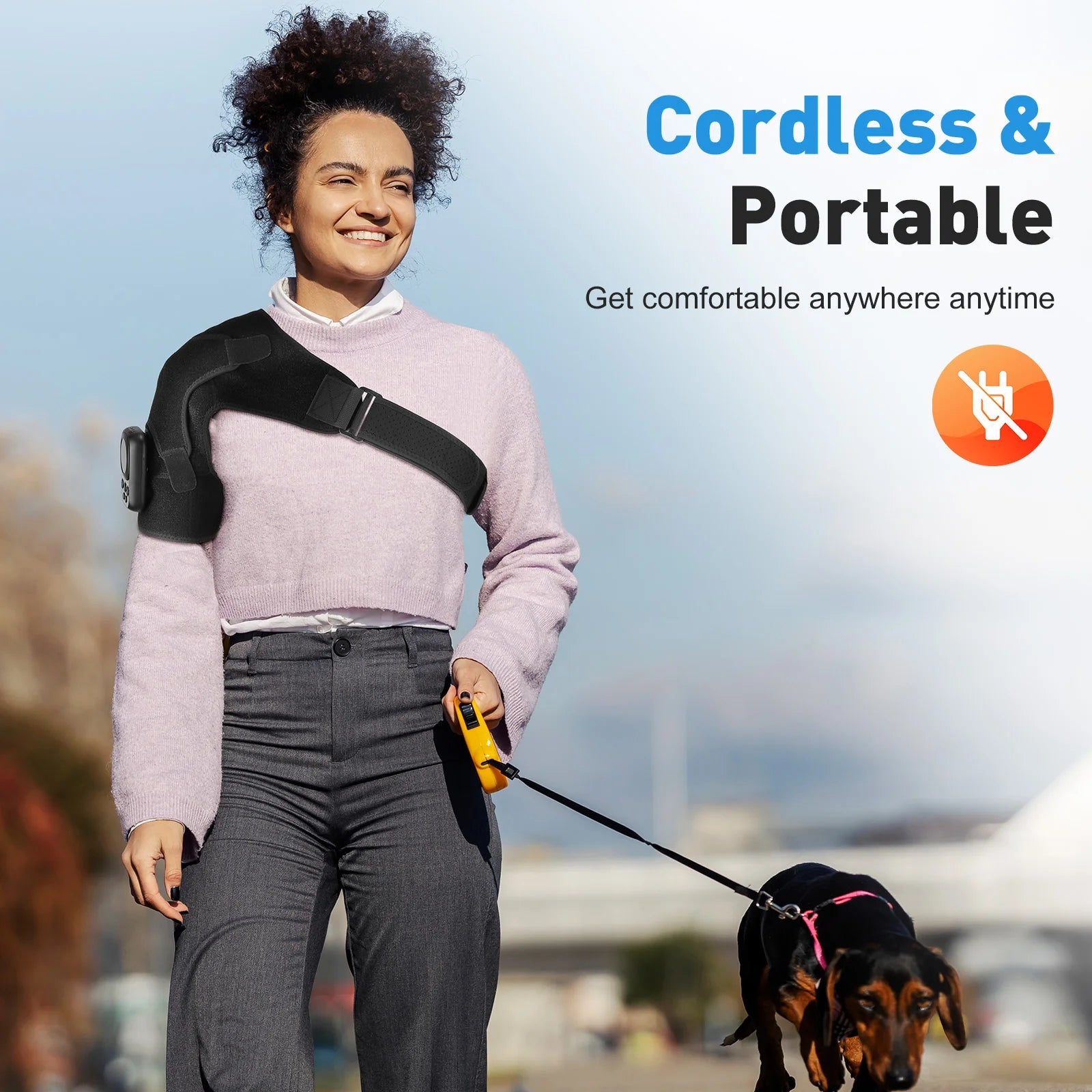 Heated Shoulder Support Brace with Massage & Warmth