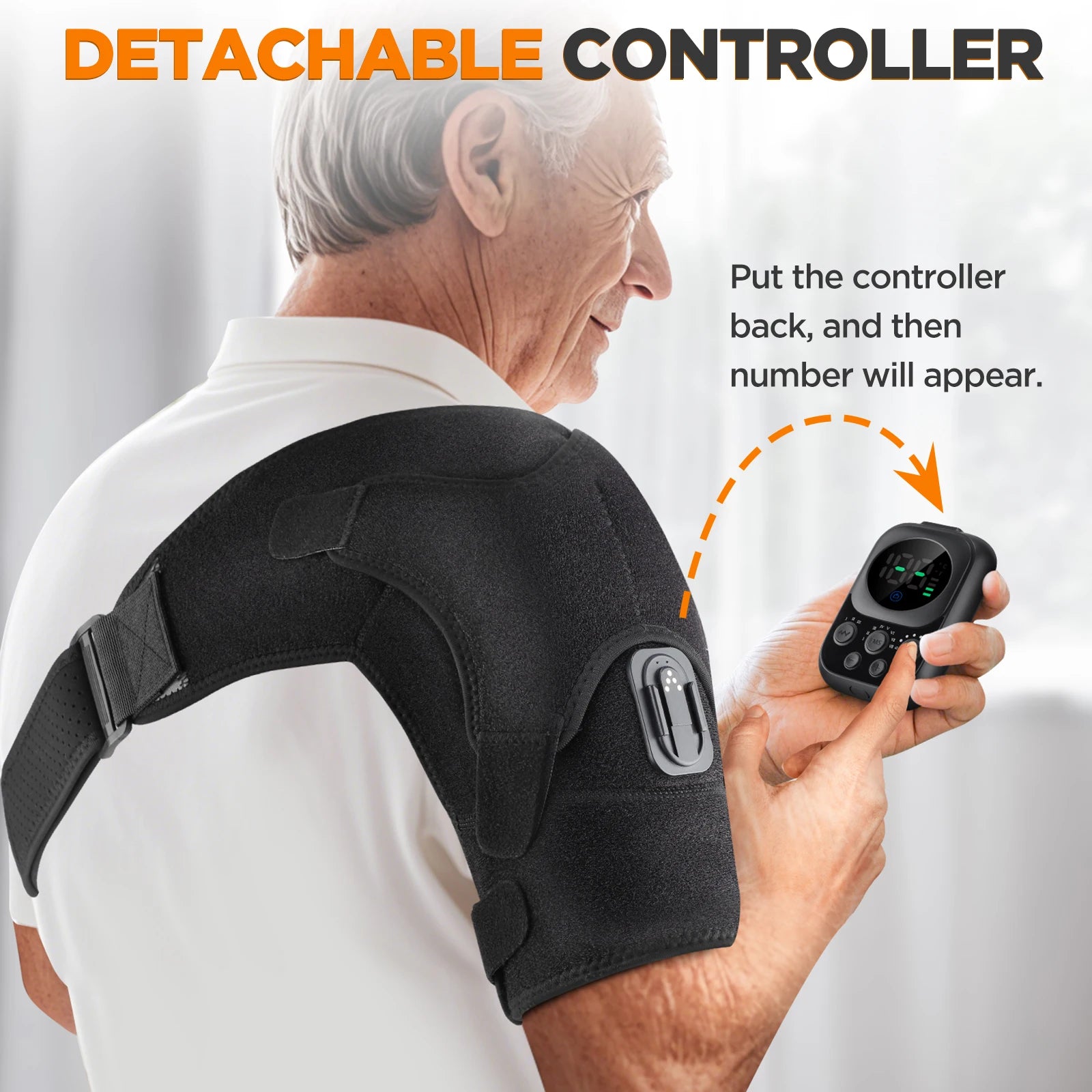 Heated Shoulder Support Brace with Massage & Warmth
