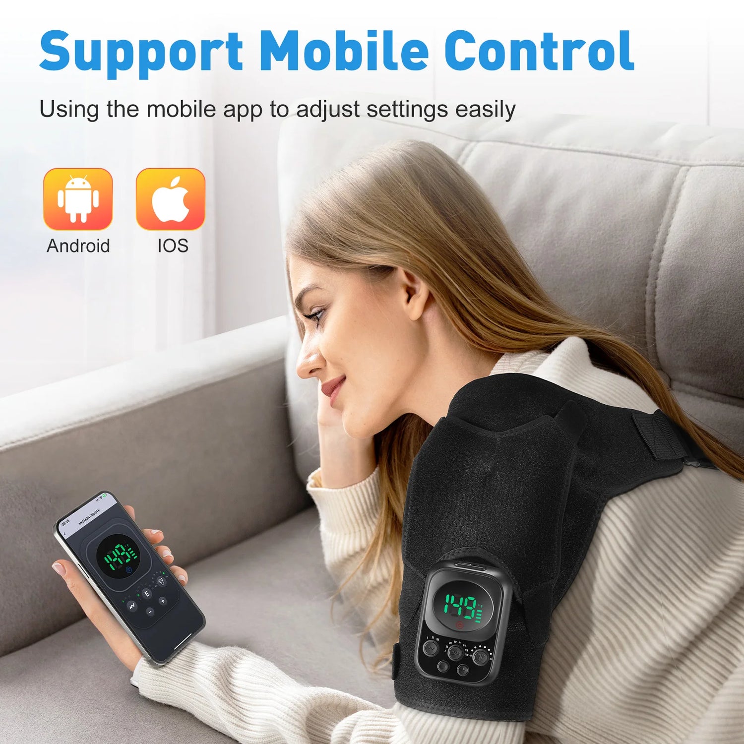 Heated Shoulder Support Brace with Massage &amp; Warmth