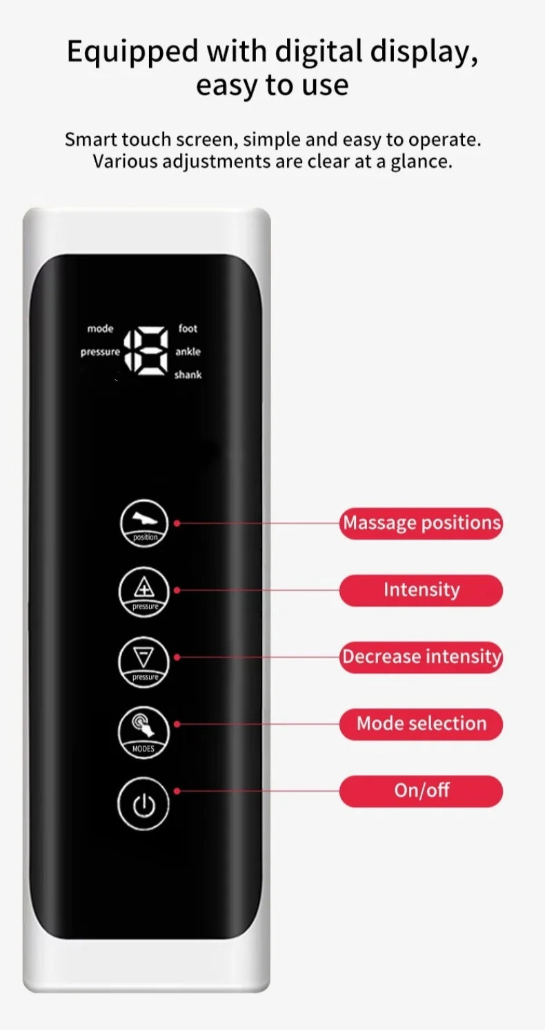 Air Pressure Leg &amp; Foot Massager Boots with Remote